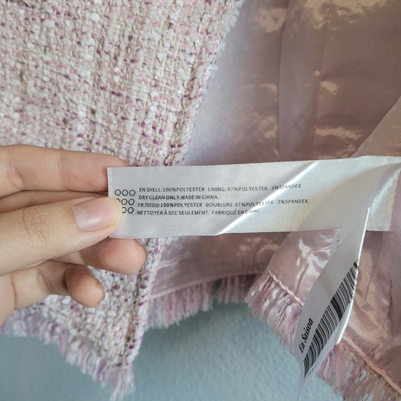 En Saison Pink Tweed Cropped Blazer size M - Picture 8 of 8